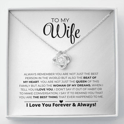 To My Wife - Women Of My Dreams - Love Knot Necklace