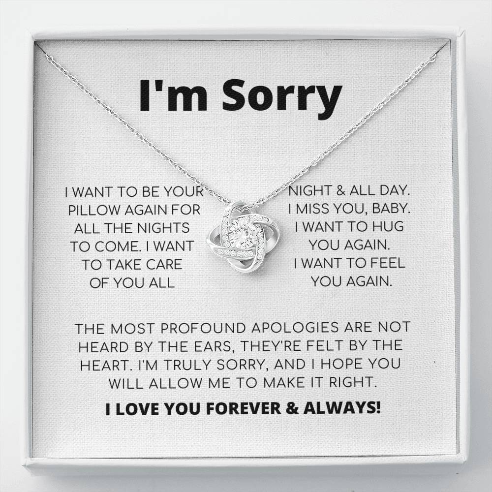 Apology Gift For Her - I Want To Feel You Again - Love Knot Necklace