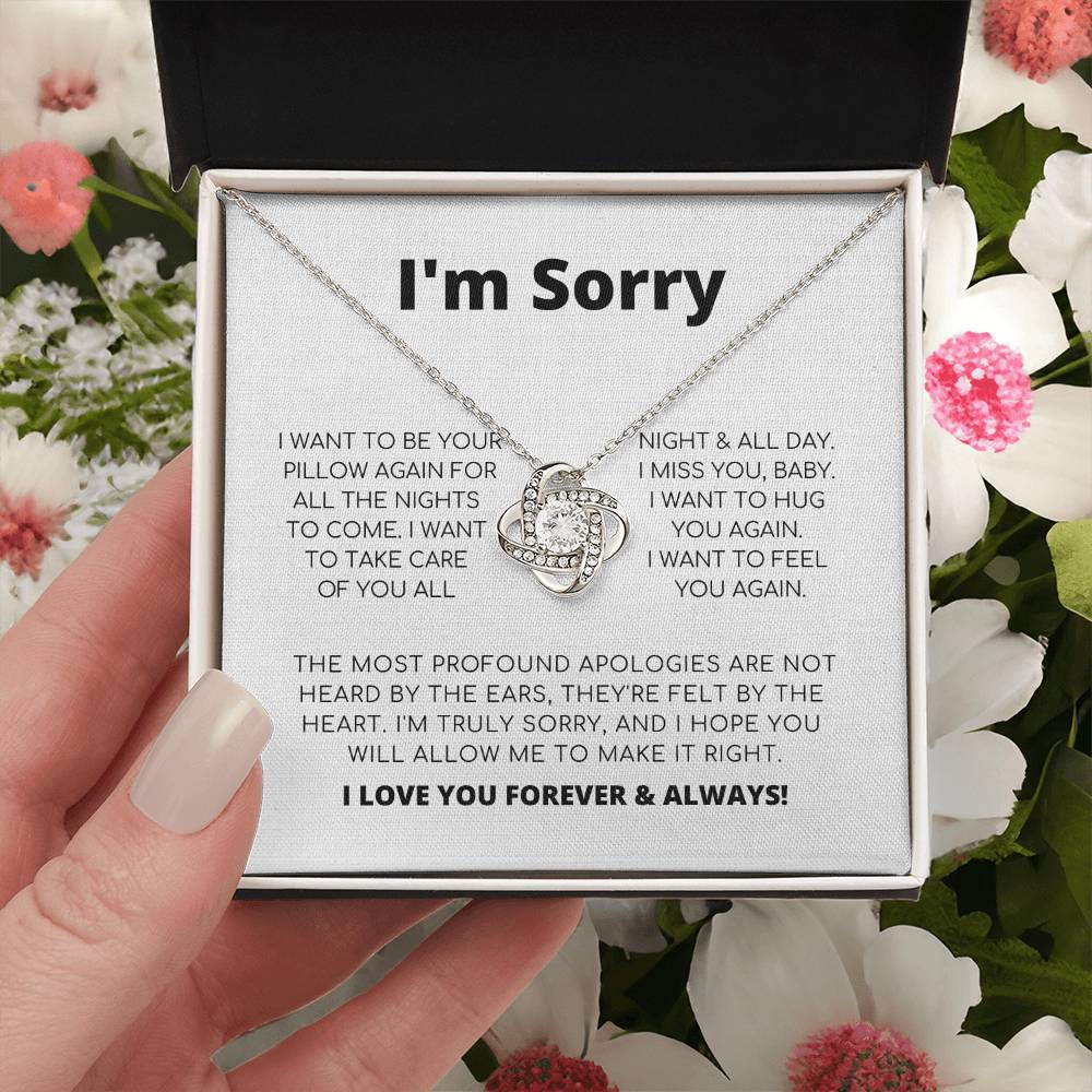 Apology Gift For Her - I Want To Feel You Again - Love Knot Necklace