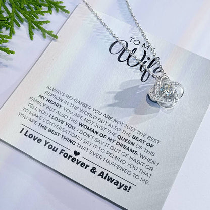 To My Wife - Women Of My Dreams - Love Knot Necklace