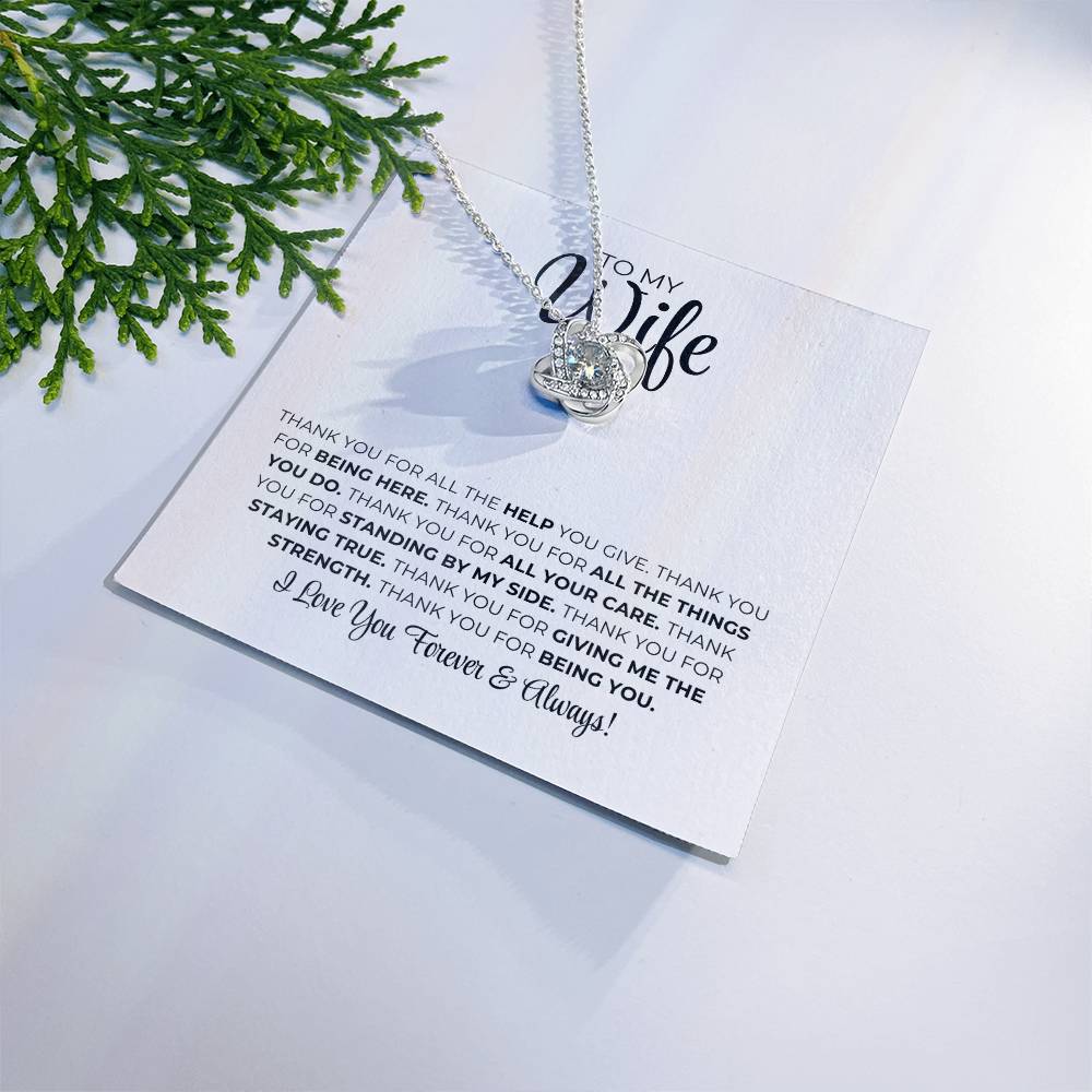 To My Wife - Thank You - Love Knot Necklace