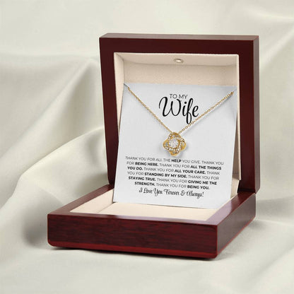 To My Wife - Thank You - Love Knot Necklace