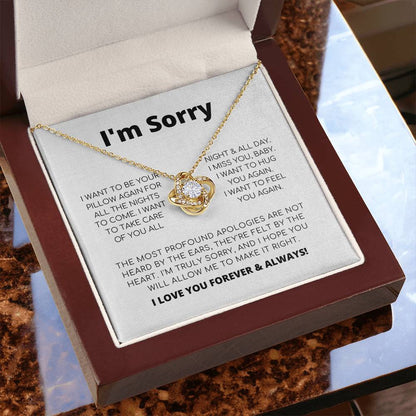 Apology Gift For Her - I Want To Feel You Again - Love Knot Necklace