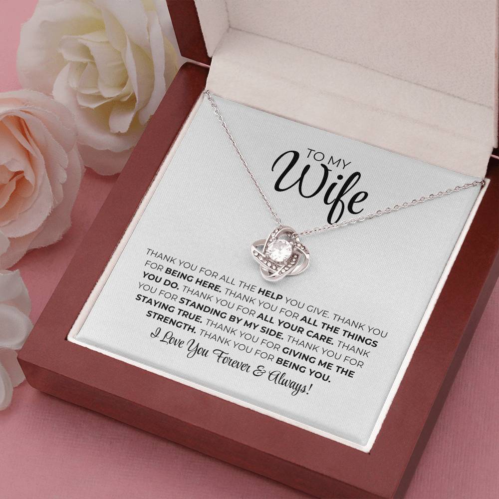 To My Wife - Thank You - Love Knot Necklace