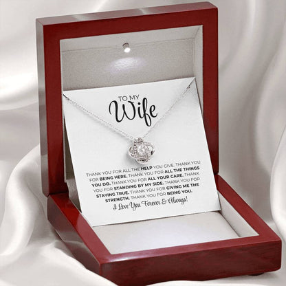 To My Wife - Thank You - Love Knot Necklace