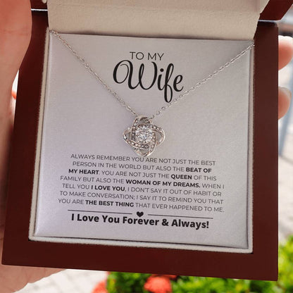To My Wife - Women Of My Dreams - Love Knot Necklace