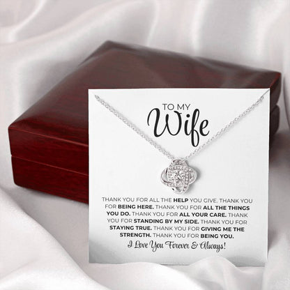To My Wife - Thank You - Love Knot Necklace