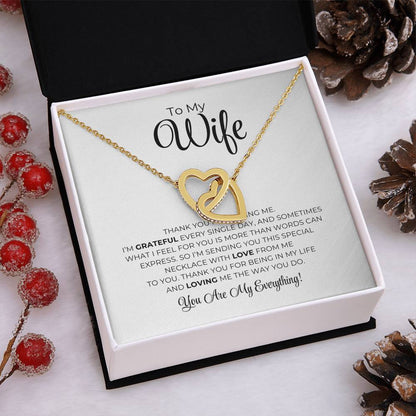 To My Wife - Thank You For Loving Me - Interlocking Hearts Necklace