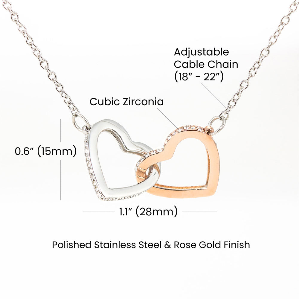 To My Wife - Thank You For Loving Me - Interlocking Hearts Necklace