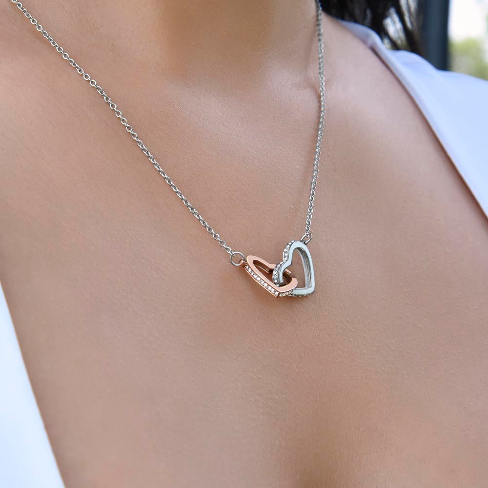 To My Wife - Thank You For Loving Me - Interlocking Hearts Necklace