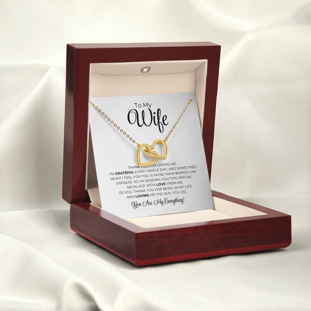 To My Wife - Thank You For Loving Me - Interlocking Hearts Necklace