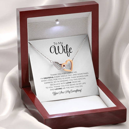 To My Wife - Thank You For Loving Me - Interlocking Hearts Necklace