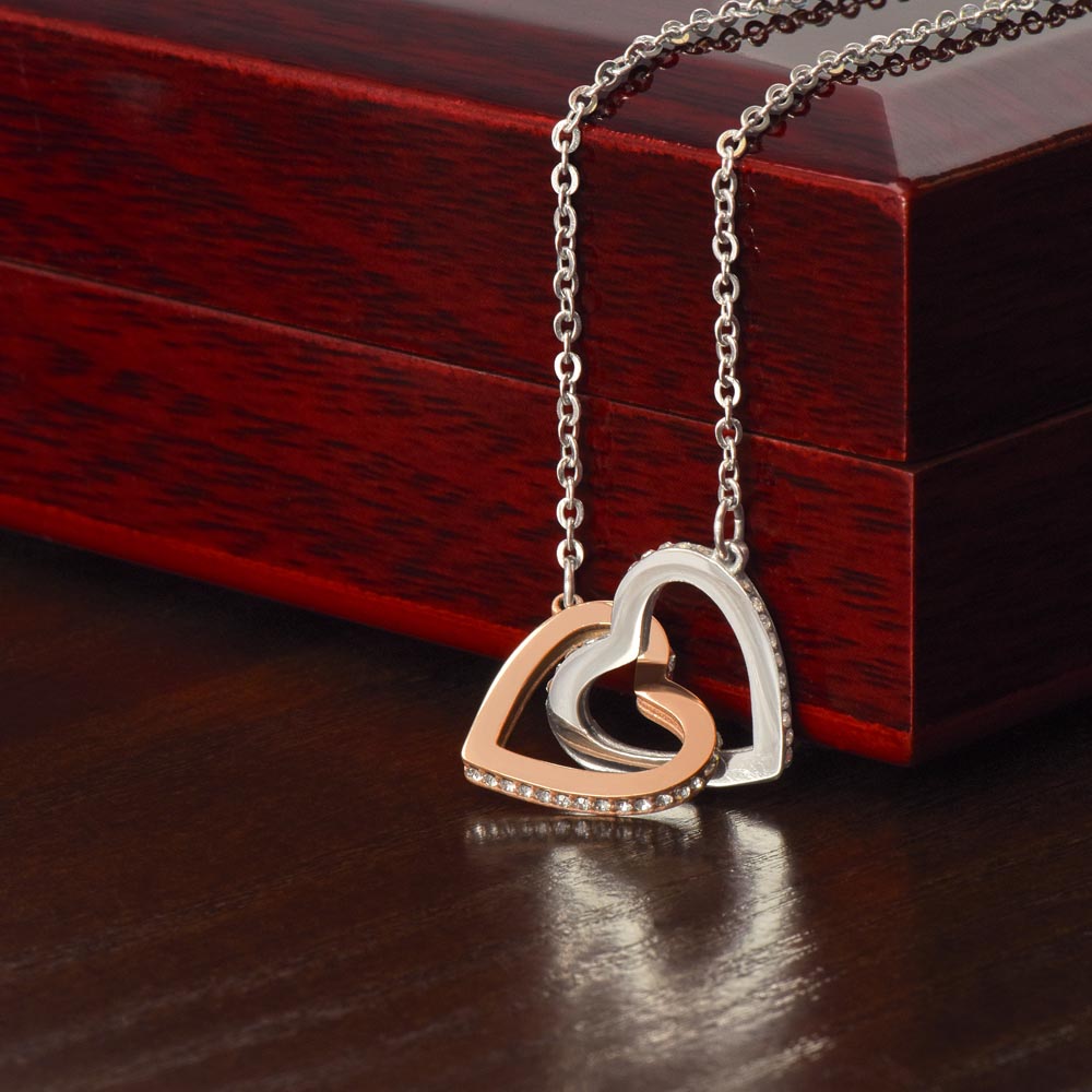 To My Wife - Thank You For Loving Me - Interlocking Hearts Necklace
