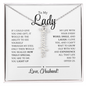 To My Lady - Vertical Name Necklace