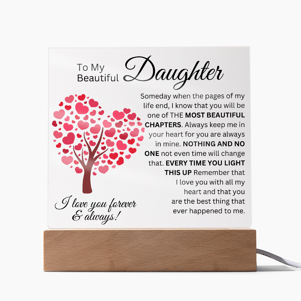 To My Beautiful Daughter - Most Beautiful Chapters - Acrylic Square Plaque