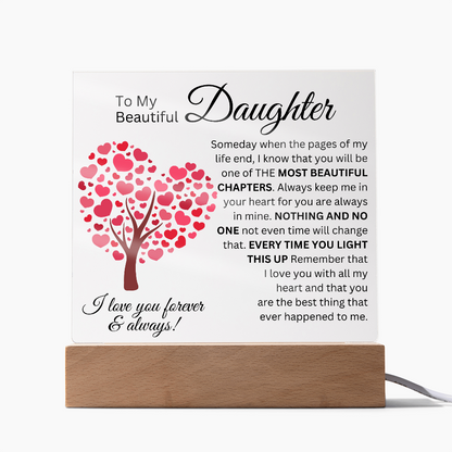 To My Beautiful Daughter - Most Beautiful Chapters - Acrylic Square Plaque
