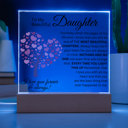 To My Beautiful Daughter - Most Beautiful Chapters - Acrylic Square Plaque