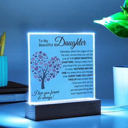 To My Beautiful Daughter - Most Beautiful Chapters - Acrylic Square Plaque
