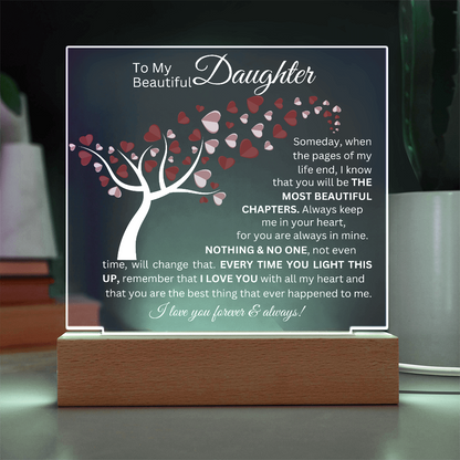 To My Beautiful Daughter - Acrylic Square Plaque