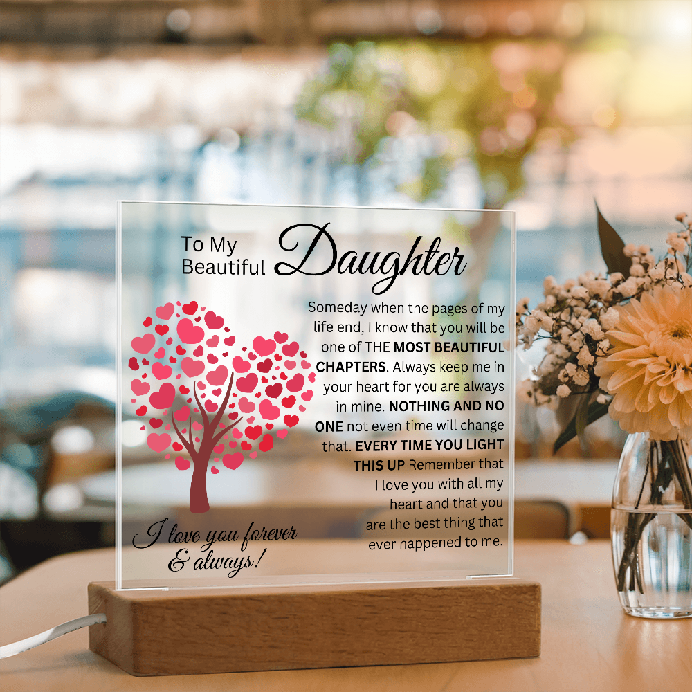 To My Beautiful Daughter - Most Beautiful Chapters - Acrylic Square Plaque