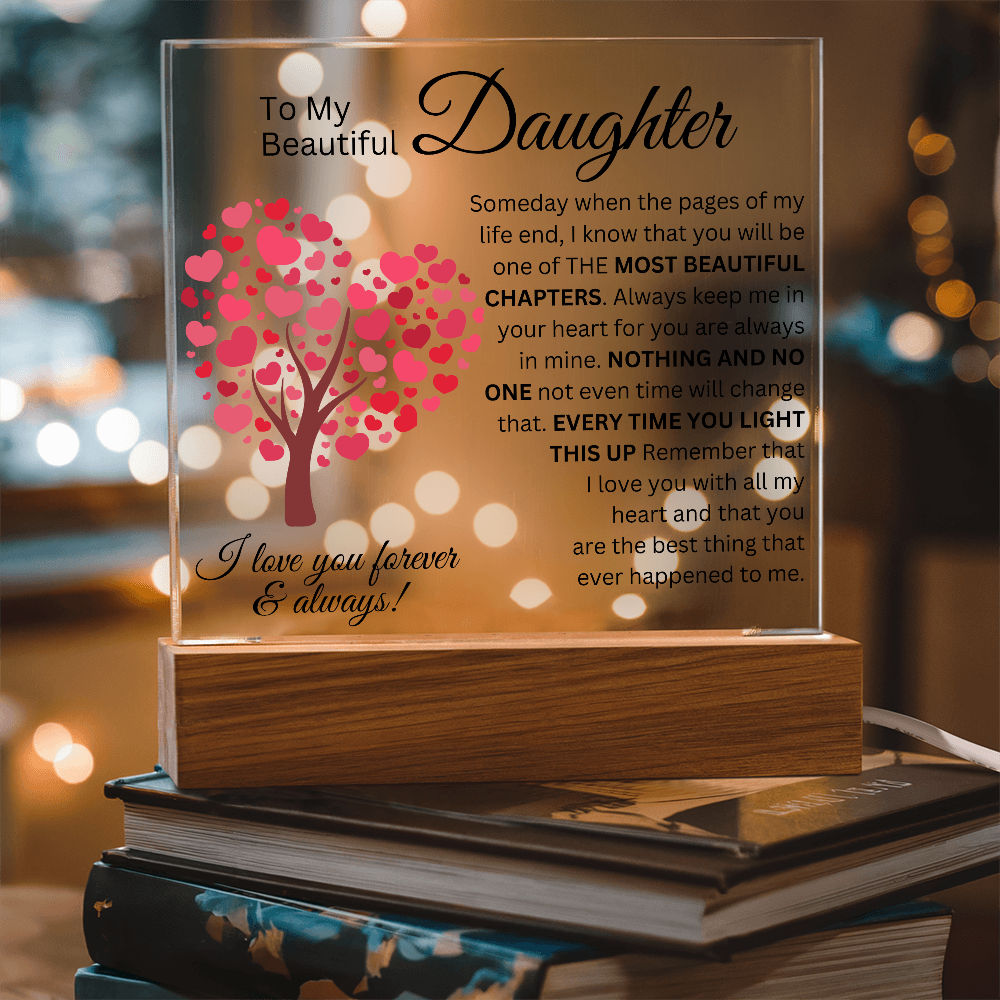 To My Beautiful Daughter - Most Beautiful Chapters - Acrylic Square Plaque