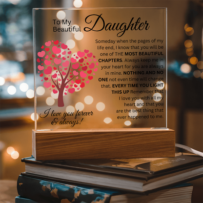 To My Beautiful Daughter - Most Beautiful Chapters - Acrylic Square Plaque