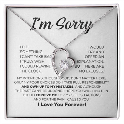 Apology Gift For Her - Own Up To My Mistakes - Forever Love Necklace