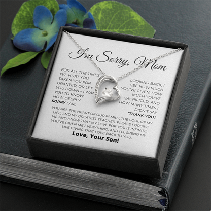 Apology Gift For Mom - Heart Of Our Family - Forever Love Necklace