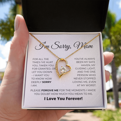 I'm Sorry Mom - Apology Gift For Mom - Love Knot Necklace