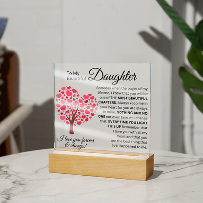 To My Beautiful Daughter - Most Beautiful Chapters - Acrylic Square Plaque