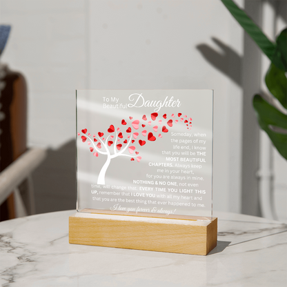 To My Beautiful Daughter - Acrylic Square Plaque