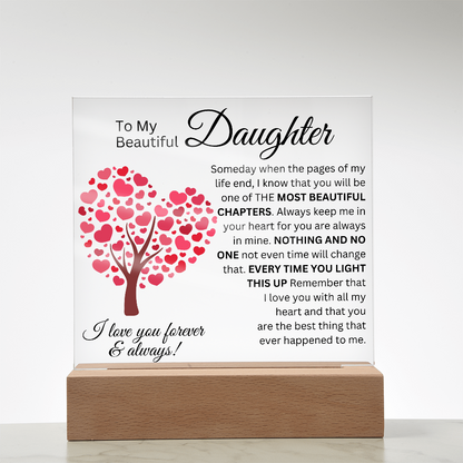 To My Beautiful Daughter - Most Beautiful Chapters - Acrylic Square Plaque