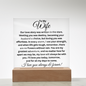 To My Wife - I Love You Today, Tomorrow - Acrylic Square Plaque