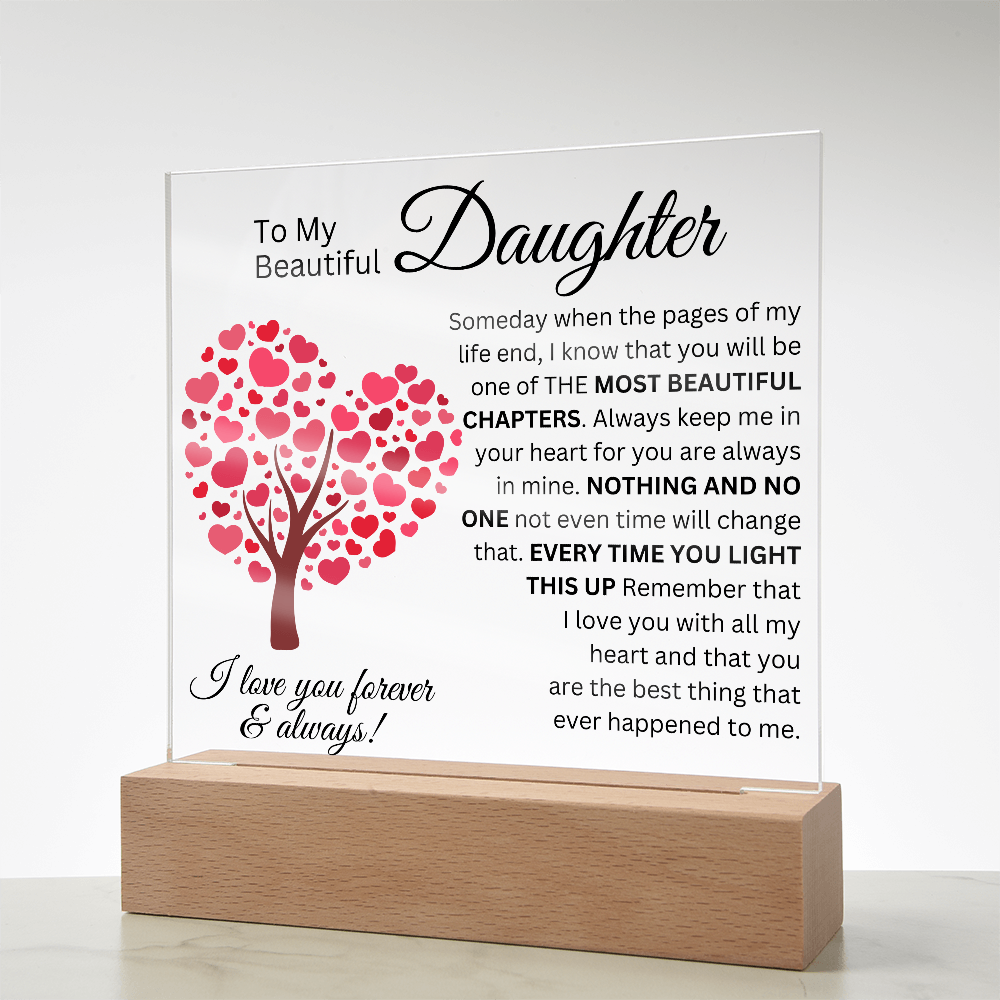 To My Beautiful Daughter - Most Beautiful Chapters - Acrylic Square Plaque