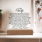 To My Wife - I Love You Today, Tomorrow - Acrylic Square Plaque