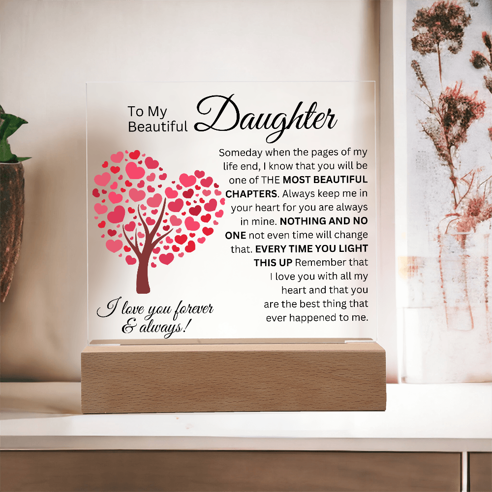 To My Beautiful Daughter - Most Beautiful Chapters - Acrylic Square Plaque