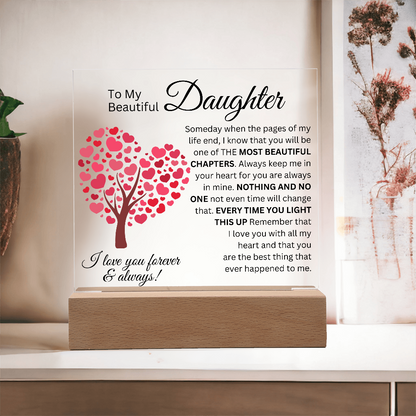 To My Beautiful Daughter - Most Beautiful Chapters - Acrylic Square Plaque