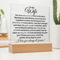 To My Wife - I Love You Today, Tomorrow - Acrylic Square Plaque