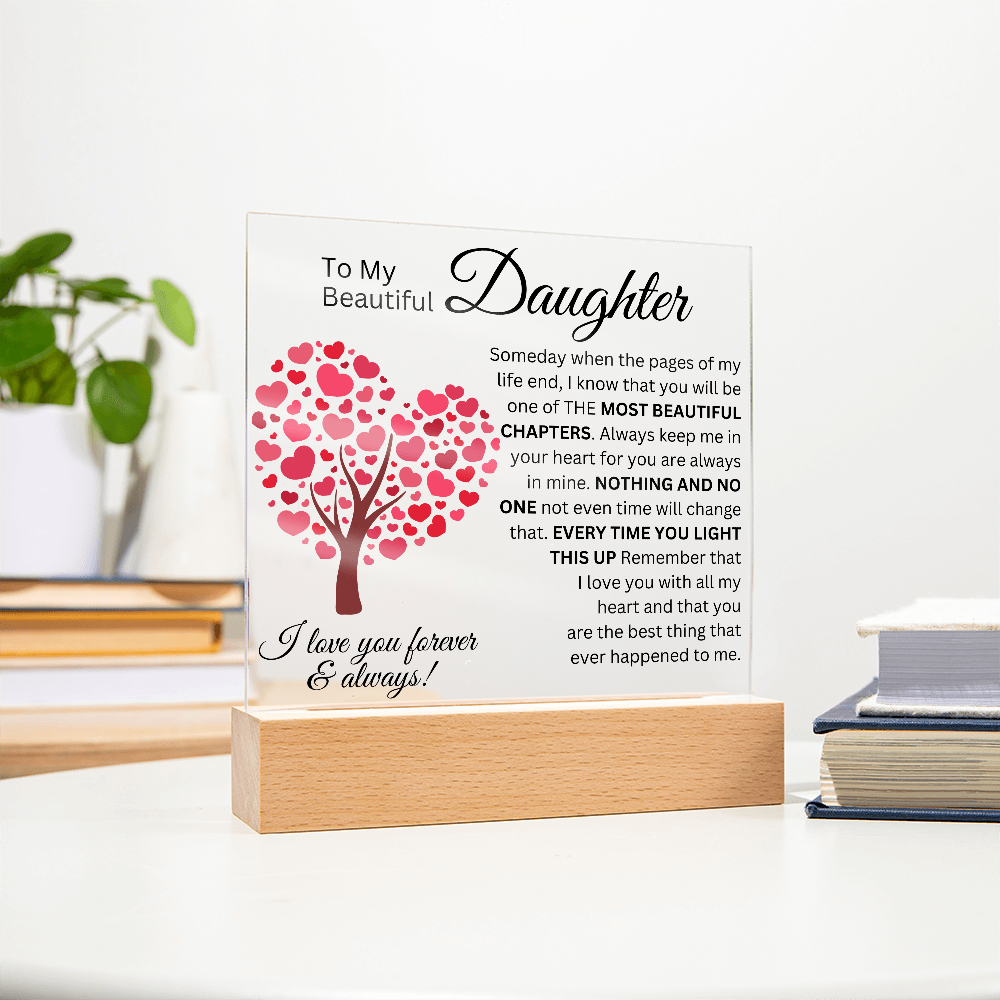 To My Beautiful Daughter - Most Beautiful Chapters - Acrylic Square Plaque