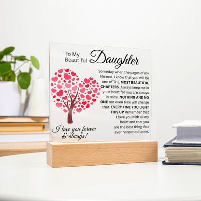 To My Beautiful Daughter - Most Beautiful Chapters - Acrylic Square Plaque