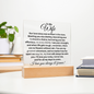 To My Wife - I Love You Today, Tomorrow - Acrylic Square Plaque
