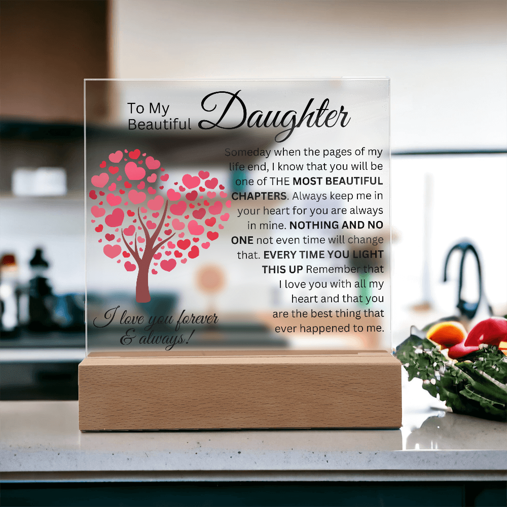 To My Beautiful Daughter - Most Beautiful Chapters - Acrylic Square Plaque