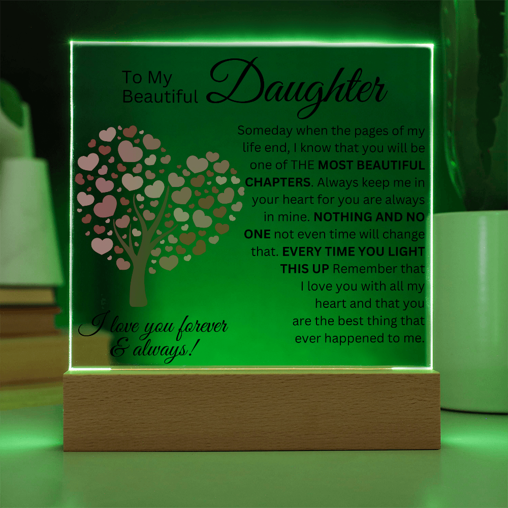 To My Beautiful Daughter - Most Beautiful Chapters - Acrylic Square Plaque