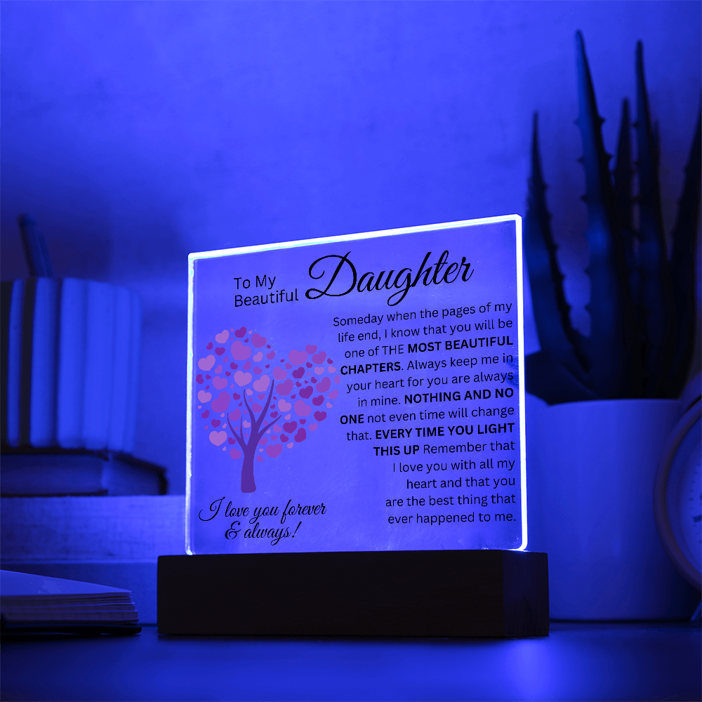 To My Beautiful Daughter - Most Beautiful Chapters - Acrylic Square Plaque