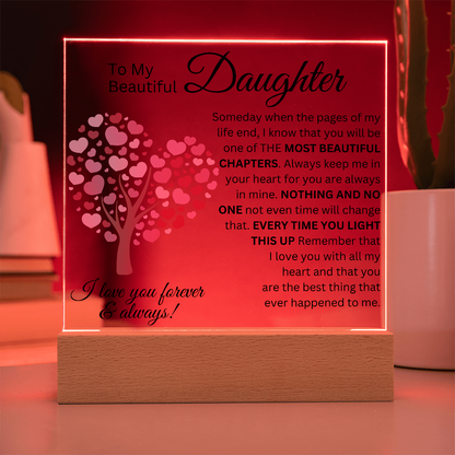 To My Beautiful Daughter - Most Beautiful Chapters - Acrylic Square Plaque