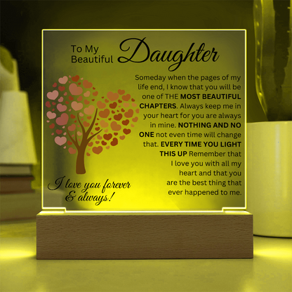 To My Beautiful Daughter - Most Beautiful Chapters - Acrylic Square Plaque
