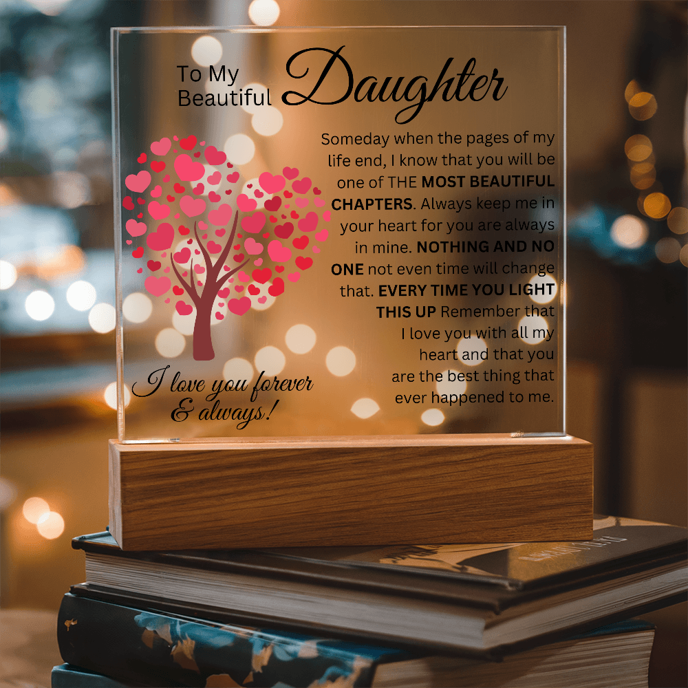 To My Beautiful Daughter - Most Beautiful Chapters - Acrylic Square Plaque