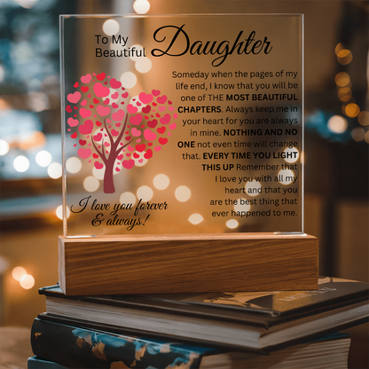 To My Beautiful Daughter - Most Beautiful Chapters - Acrylic Square Plaque