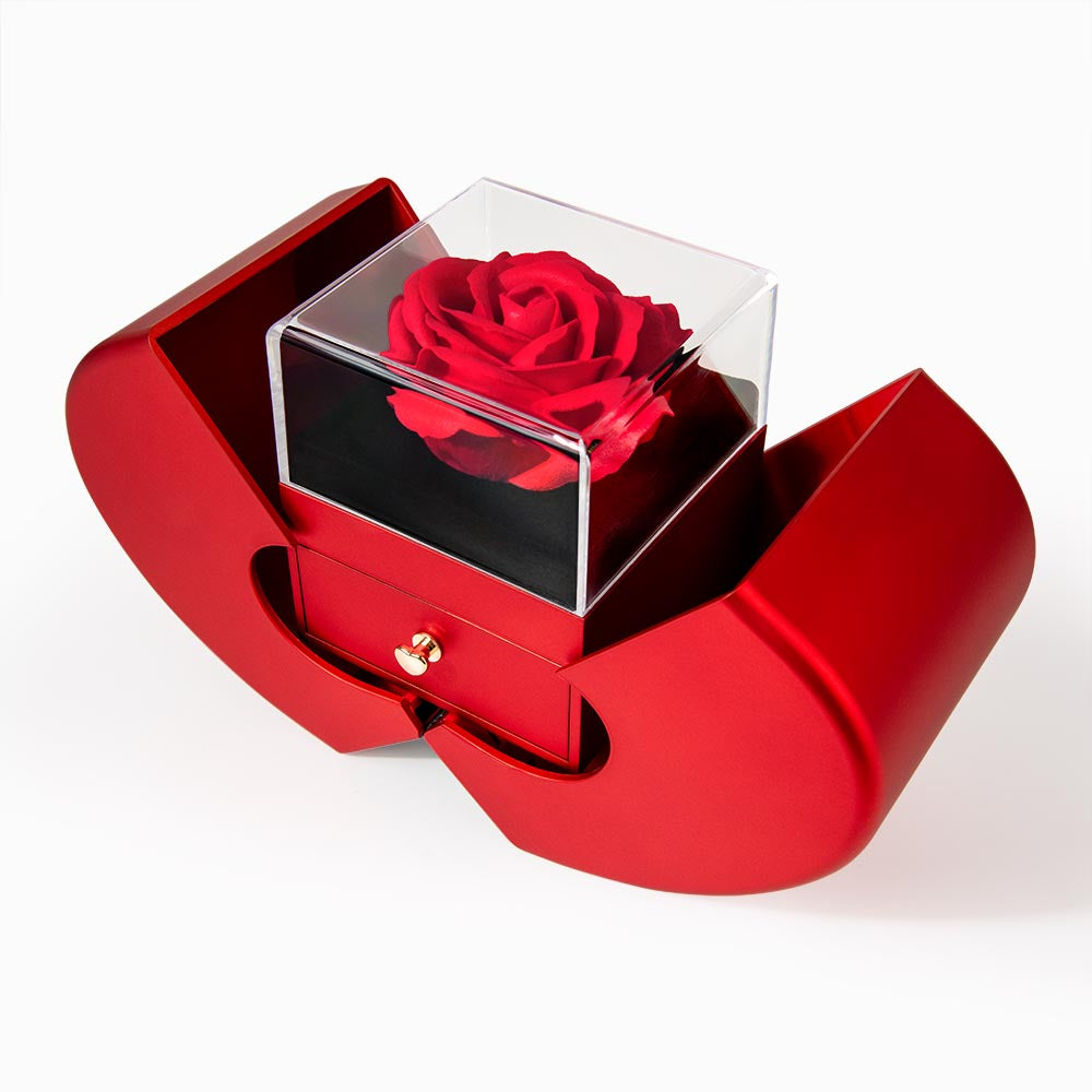 To My Wife - I'm Grateful Every Single Day - Love Knot Necklace with Red Heart Rose Box