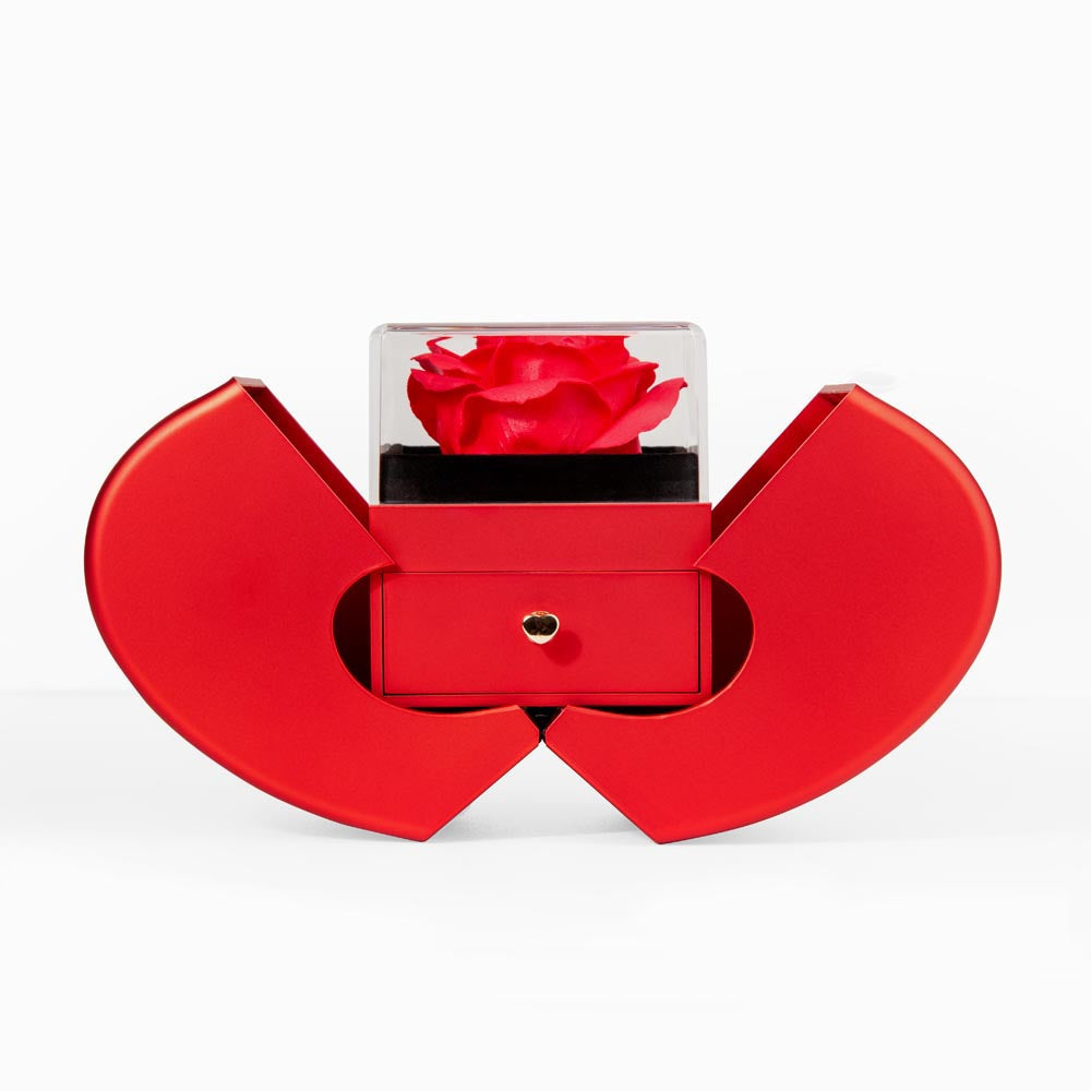 Let's Start Over - Love Knot Necklace with Red Heart Rose Box